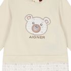 Beige & White Teddy Bear Babygrow, 1, hi-res