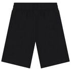 Boys White & Black Teddy Bear Logo Shorts Set, 1, hi-res