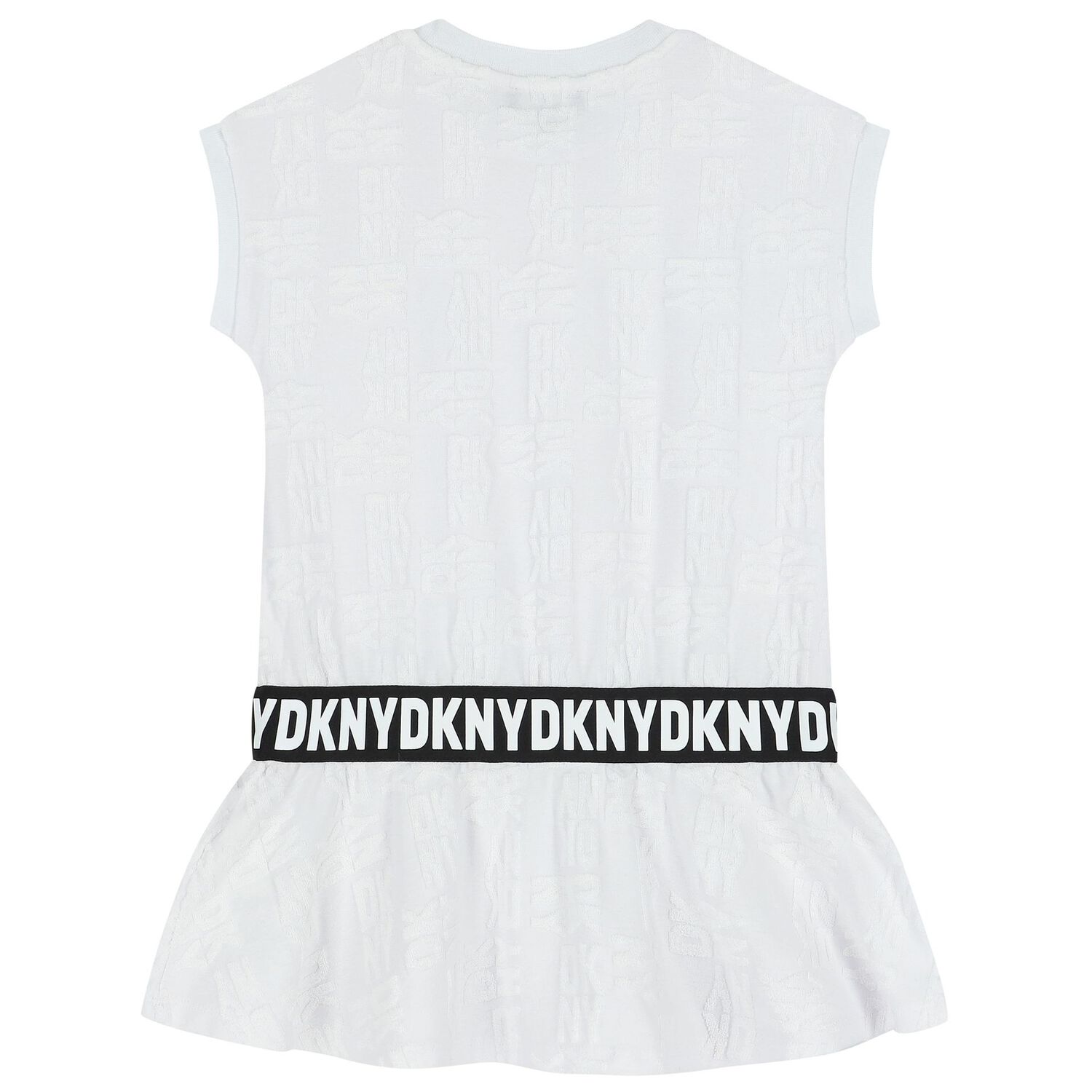 Girls White Logo Dress, 1, hi-res