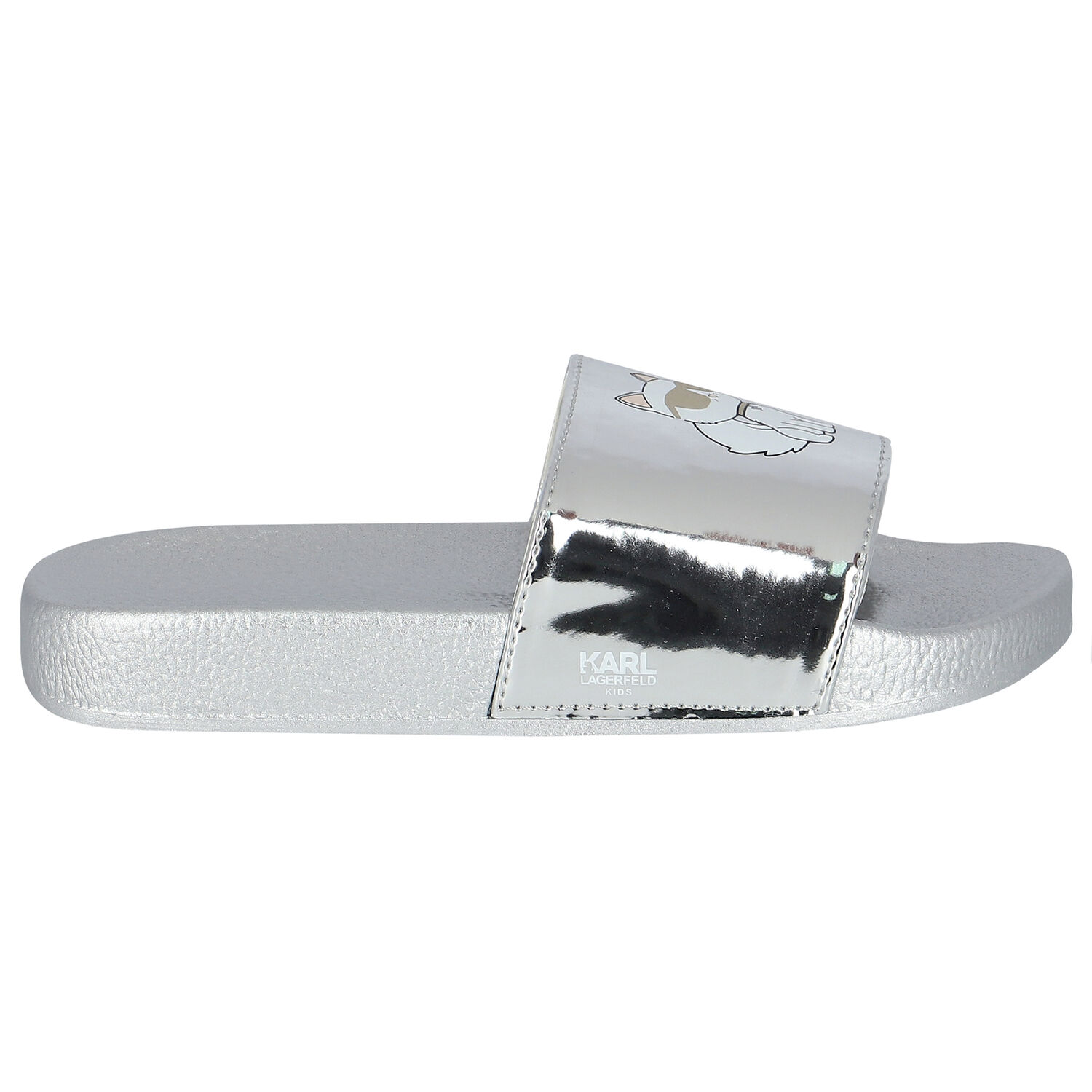 سلايدر بنات بشعار الشوبيت باللون الفضى, 1, hi-res