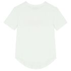 تيشيرت بنات بالشعار والزهور باللون الأبيض, 1, hi-res