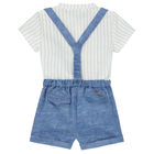 Baby Boys White & Blue Shorts Set, 1, hi-res