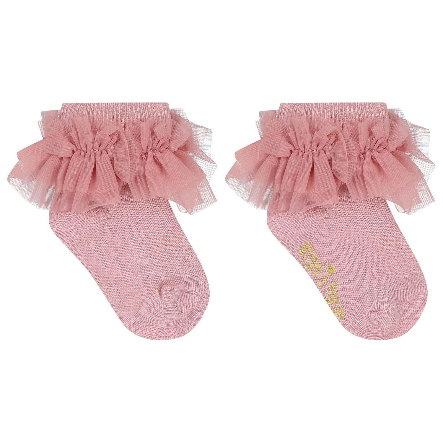 Baby Girls Pink Ruffled Socks, 3, hi-res