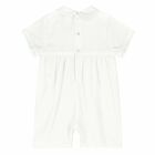 Baby Boys White Smocked Romper, 1, hi-res