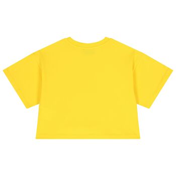 Girls Yellow Teddy Bear Logo T-Shirt