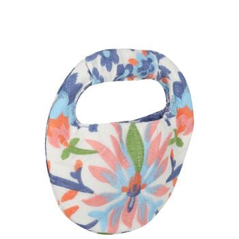 حقيبة يد مطرزة بالزهور باللونين الابيض و الازرق للبنات 