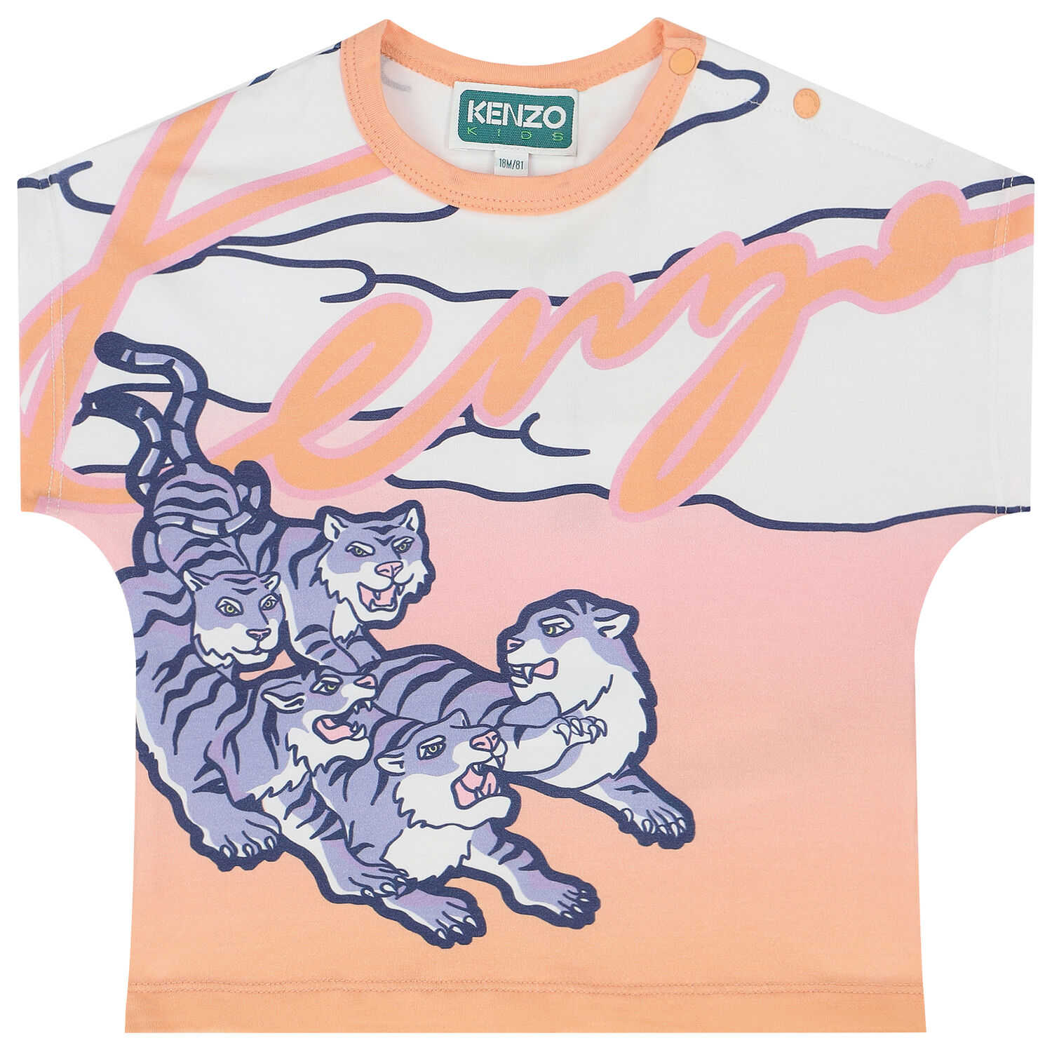 تيشيرت بشعار النمر باللون الوردى للبنات, 1, hi-res image number null