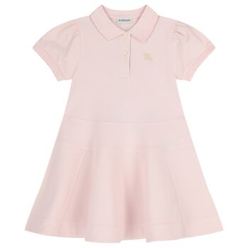 Girls Pink Logo Flared Dress