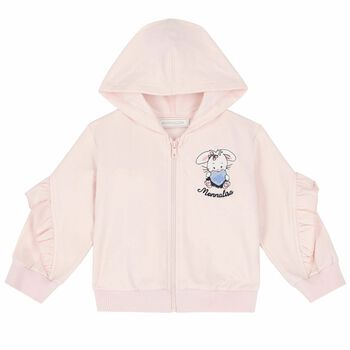 Younger Girls Pink Bunny Zip Up Top 