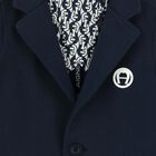 Boys Navy Blue logo Blazer, 1, hi-res
