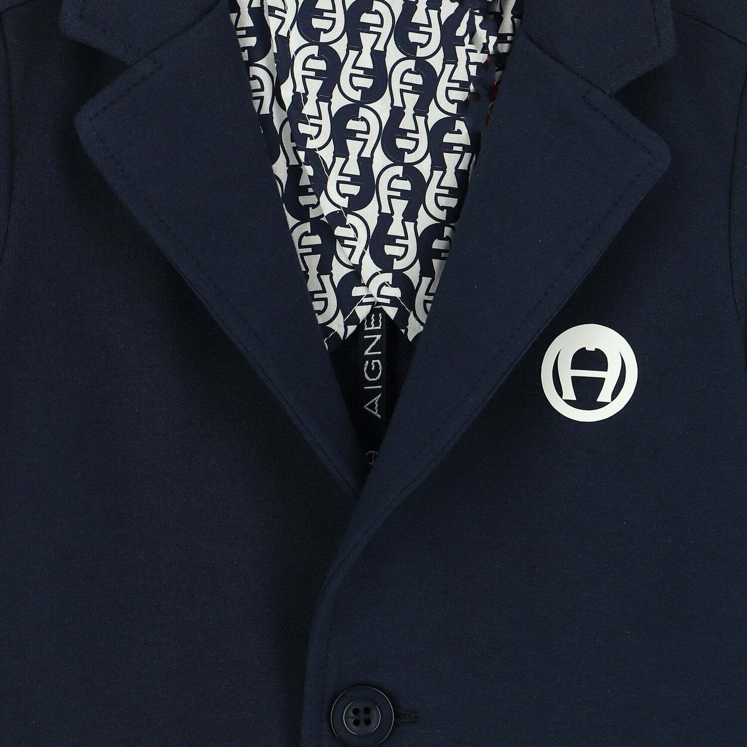 Boys Navy Blue logo Blazer, 1, hi-res image number null