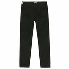 بنطلون جينز بالشعار باللون الاسود للاولاد, 1, hi-res