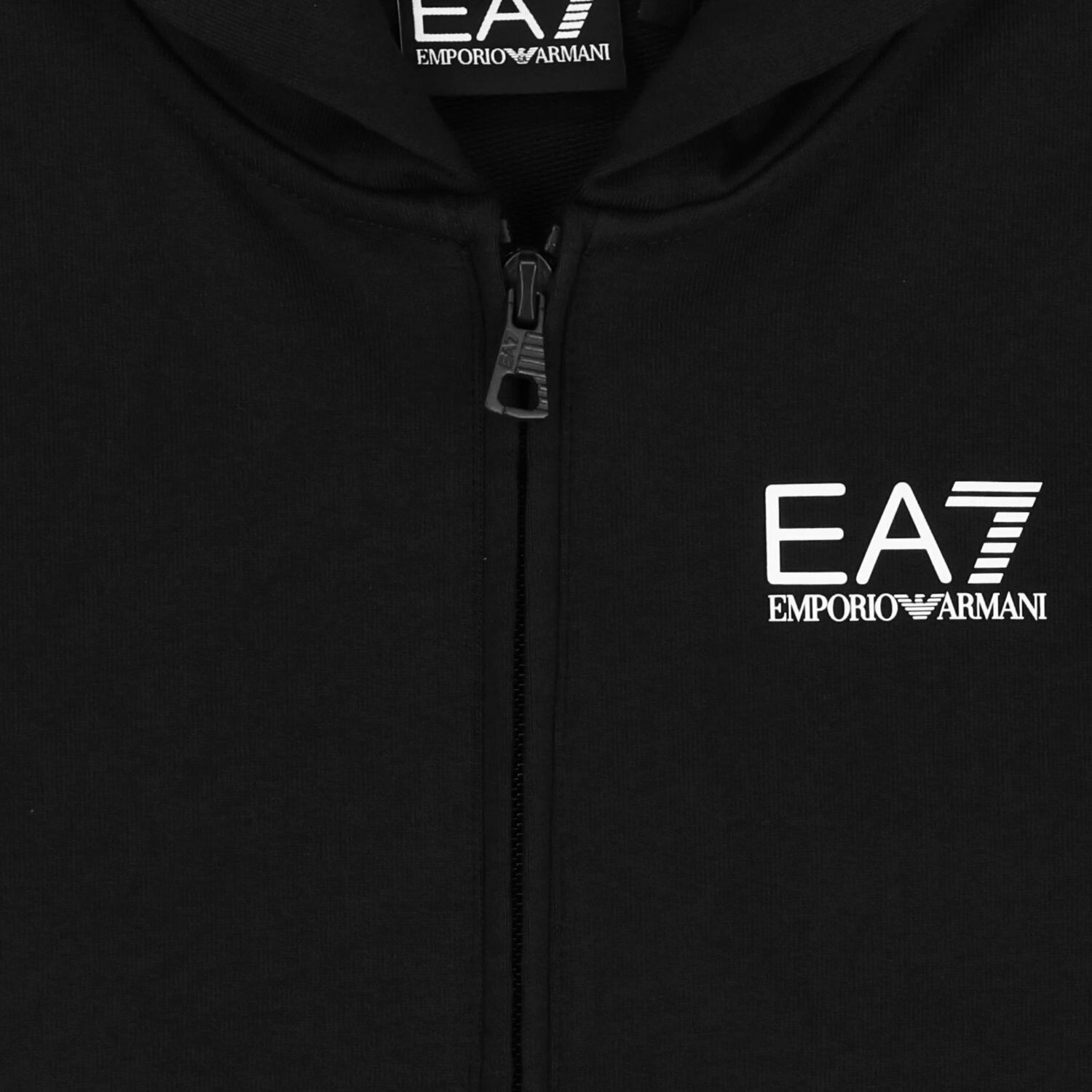 سويت شيرت بغطاء للرأس وسحاب بالشعار للاولاد باللون الاسود , 3, hi-res