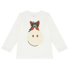 Boys Ivory Horse Logo Long Sleeve Top, 1, hi-res