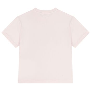 Girls Pink Teddy Bear Logo T-Shirt