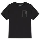 Boys Black Logo T-Shirt, 1, hi-res