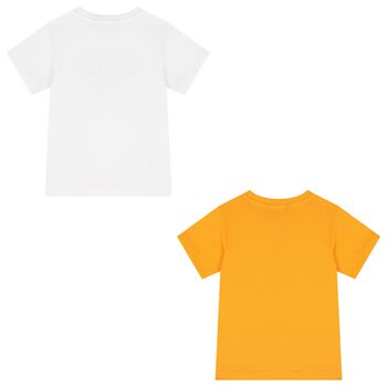 Boys White & Orange T-Shirts ( 2-Pack )