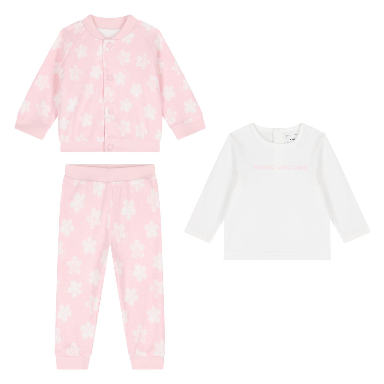Younger Girls Reversible Pink & White Tracksuit Set, 1, hi-res