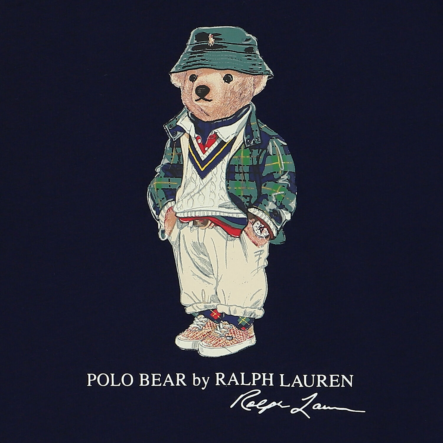 تيشيرت أولاد صغار بطبعة الدب باللون الكحلى, 1, hi-res