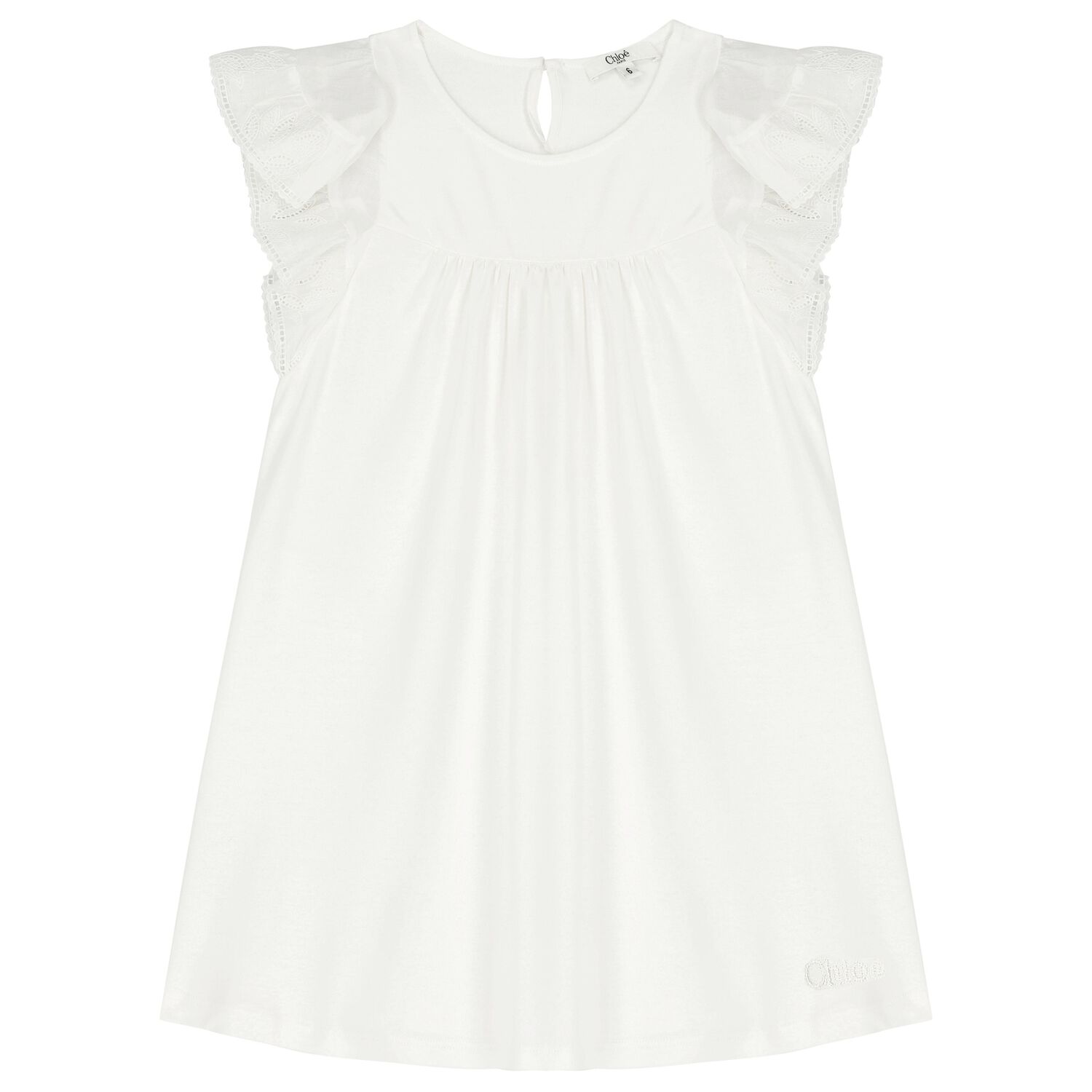 Girls Ivory Logo Dress, 1, hi-res