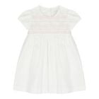 Baby Girls White Smocked Dress, 1, hi-res
