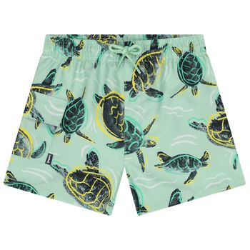 Boys Green Turtle Swim Shorts