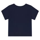 Girls Navy Blue Logo T-Shirt, 2, hi-res