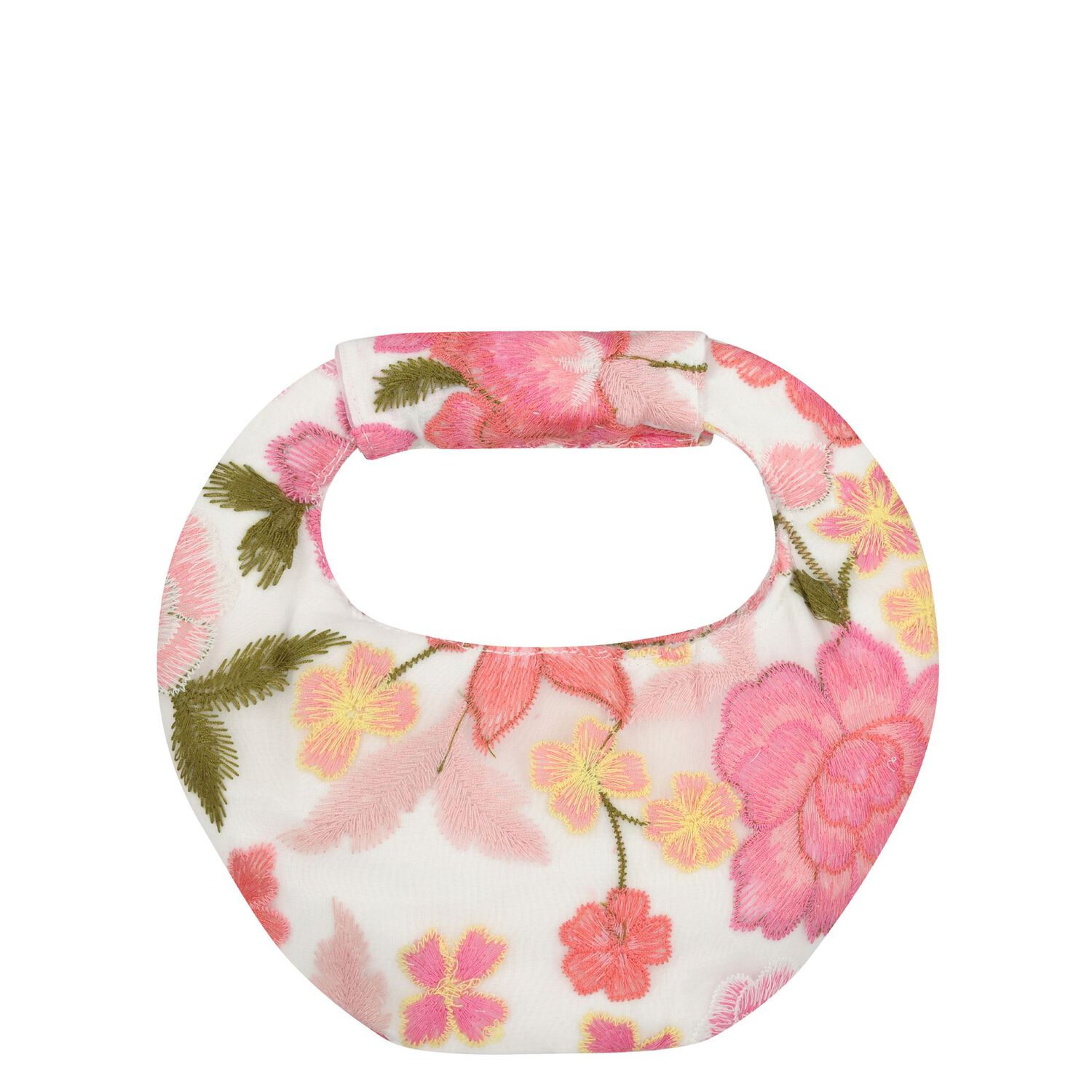 حقيبه يد للبنات مطرزه بزهور باللون الابيض والوردى , 1, hi-res