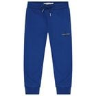 Boys Blue Logo Joggers , 2, hi-res