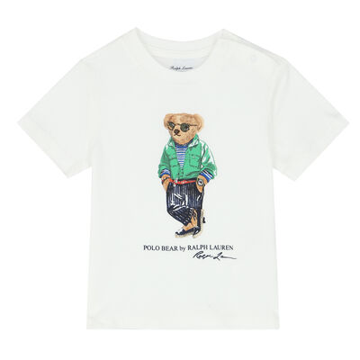 Baby Boys White Bear Logo T-Shirt