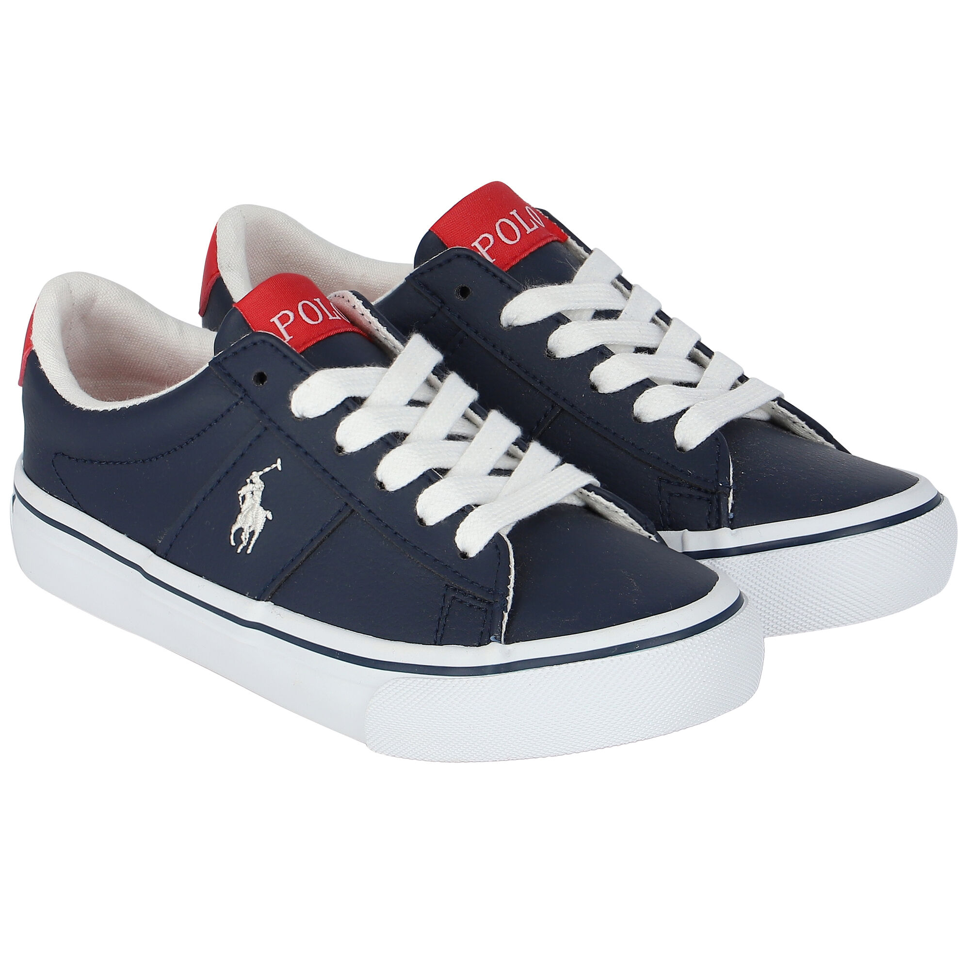 Ralph Lauren Boys Navy Logo Trainers 
