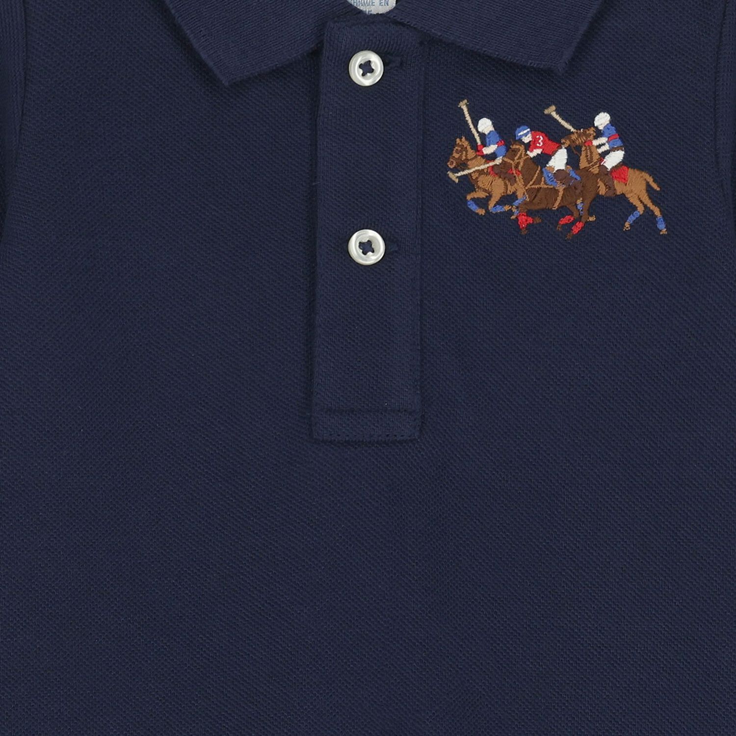 Baby Boys Navy Blue Pony Logo Romper, 1, hi-res