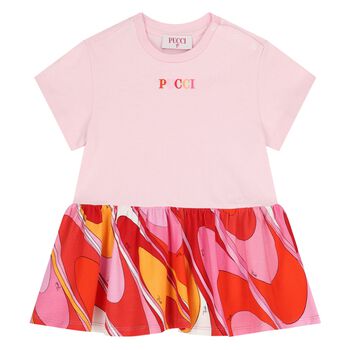 Younger Girls Pink Logo Dress
