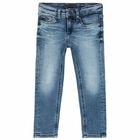 Boys Blue Logo Jeans, 1, hi-res