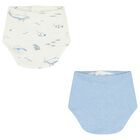 Baby Boys White & Blue Marine Animals Bibs ( 2-Pack ), 3, hi-res