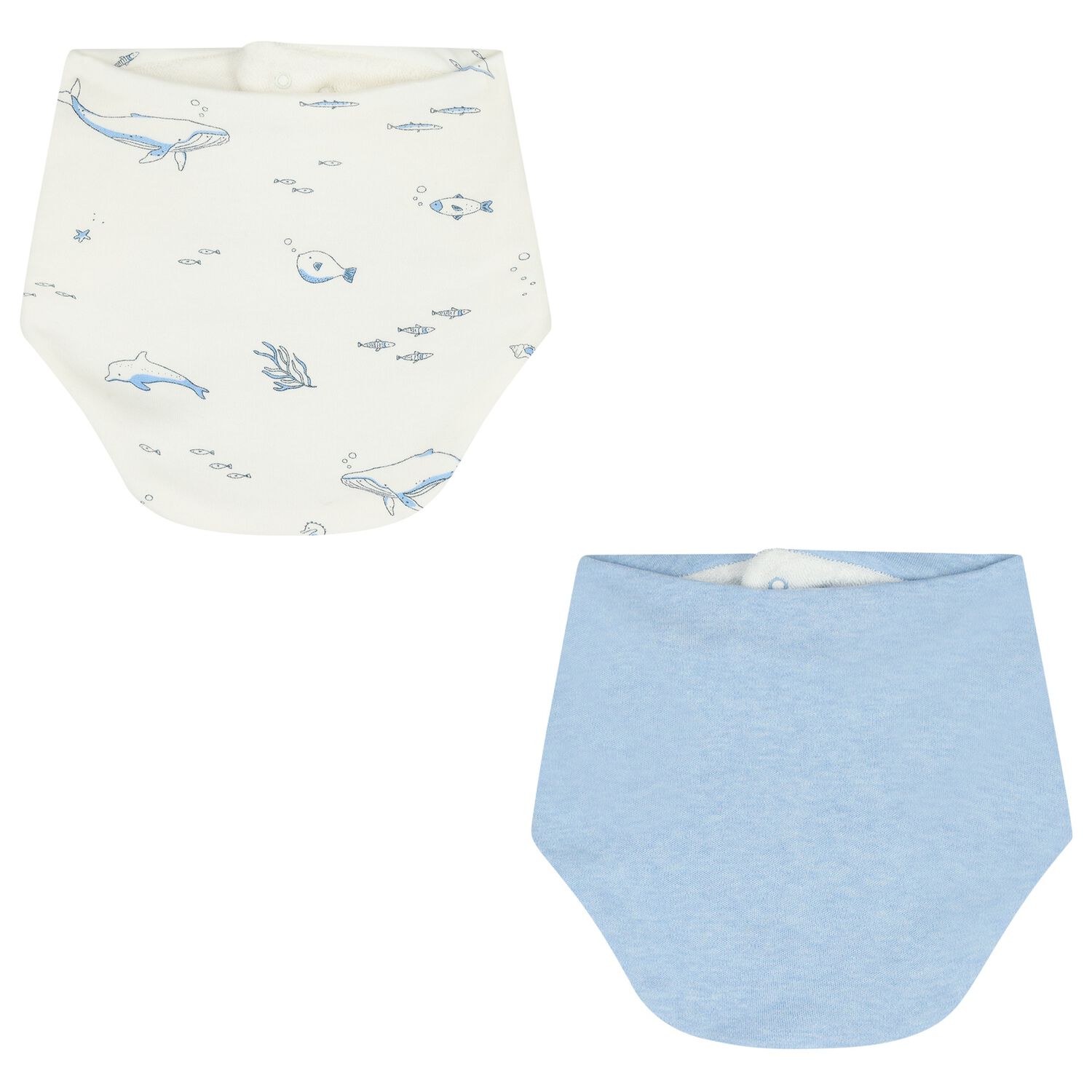 Baby Boys White & Blue Marine Animals Bibs ( 2-Pack ), 3, hi-res image number null