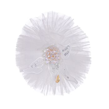 Girls White Flower Tulle Hairclip