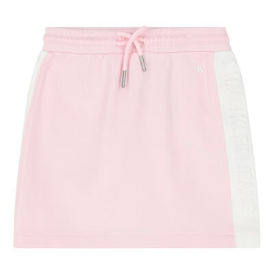 Girls Pink & White Logo Skirt