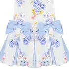 Girls White & Blue Floral Dress, 1, hi-res