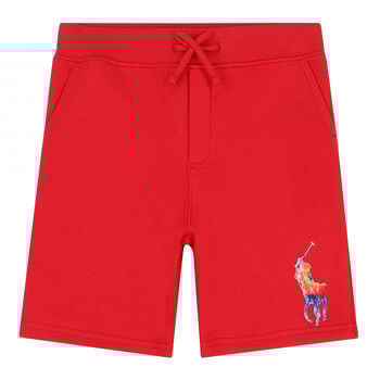 Boys Red Logo Shorts