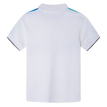 Boys White Logo Polo Shirt