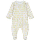 White & Gold Logo Babygrow Gift Set, 1, hi-res