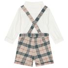 طقم شورت كاروهات للأولاد باللون العاجي و البيج , 1, hi-res