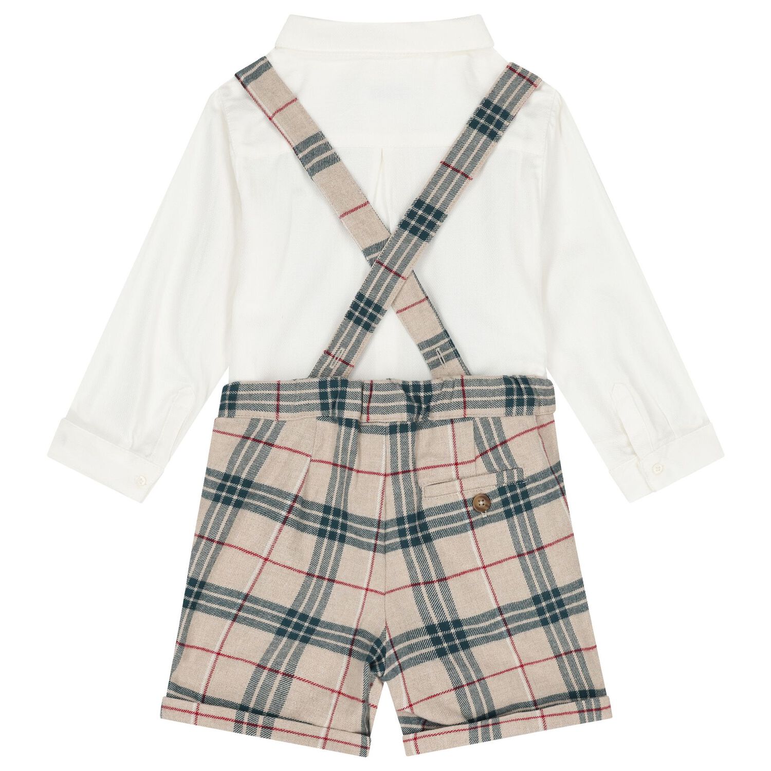 طقم شورت كاروهات للأولاد باللون العاجي و البيج , 1, hi-res image number null