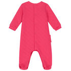 Baby Girls Pink Heart Babygrow, 1, hi-res