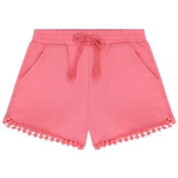 Girls Pink Cotton Jersey Shorts
