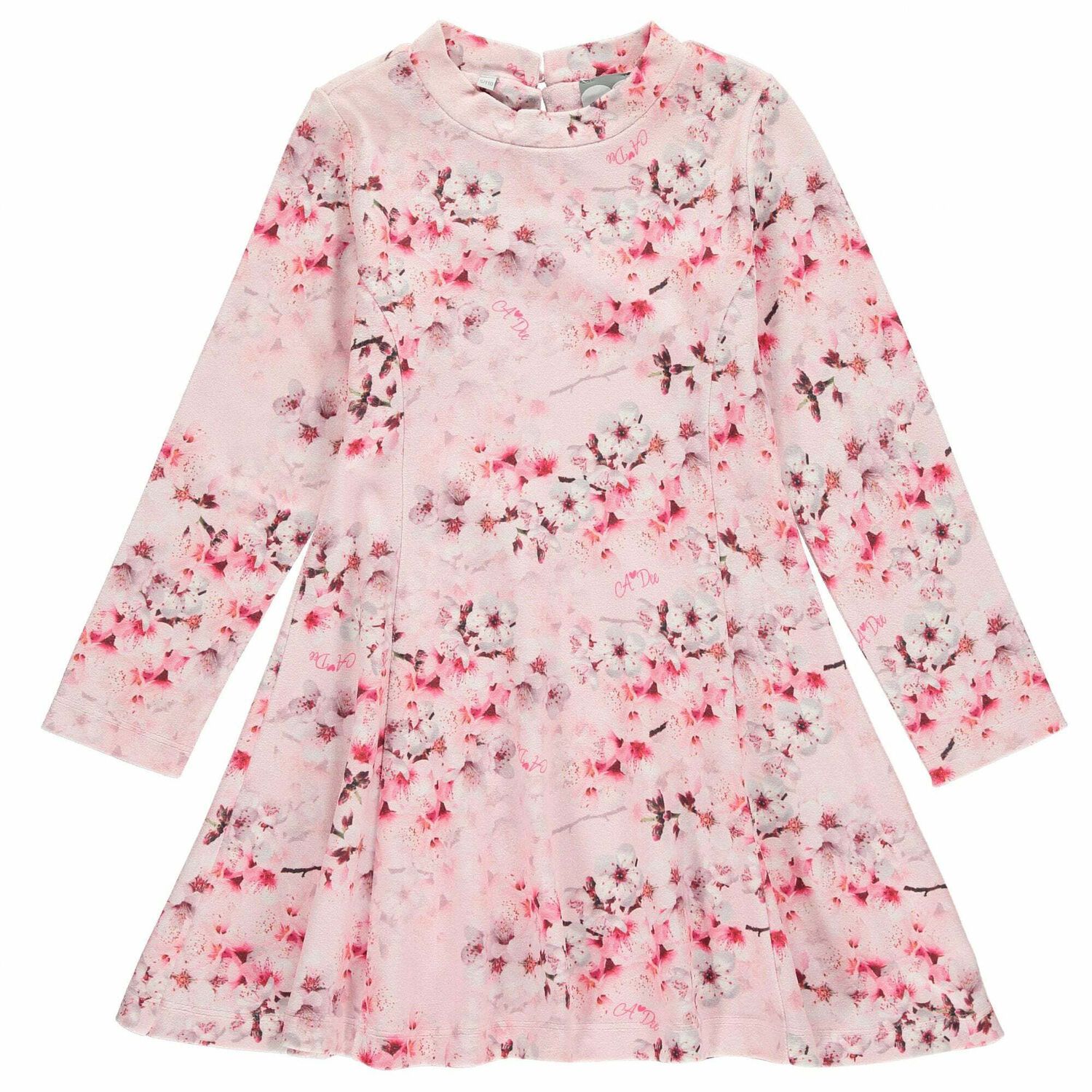 Girls Pink Floral Dress, 1, hi-res