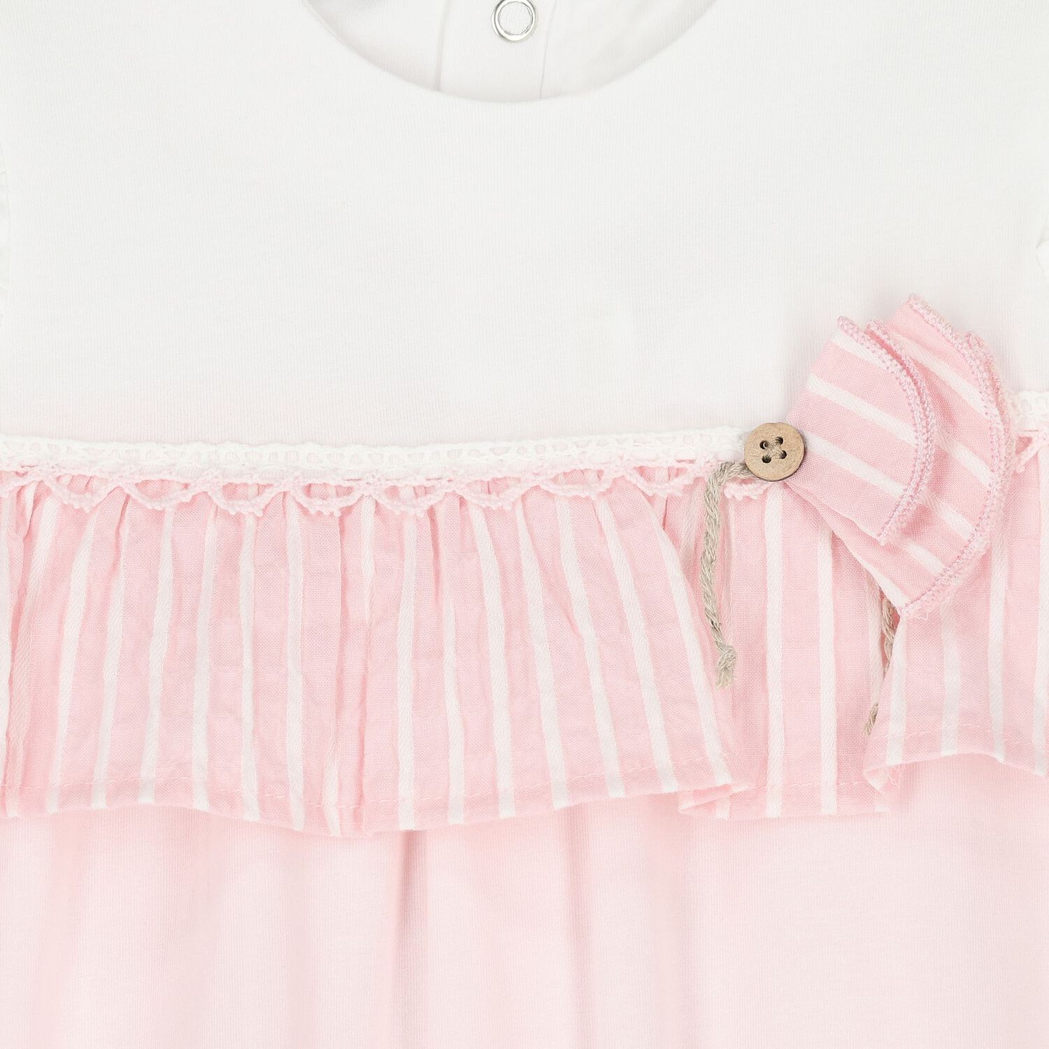 Baby Girls Pink & White Flower Romper, 2, hi-res