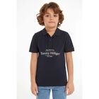 Boys Navy Blue Logo Polo Shirt, 1, hi-res
