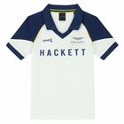 تيشيرت بولو بالشعار باللون الابيض للاولاد, 1, hi-res